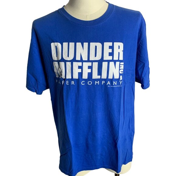 The Office Other - Office Dunder Mifflin Crewneck T Shirt XL Blue Short Sleeve Comedy Television